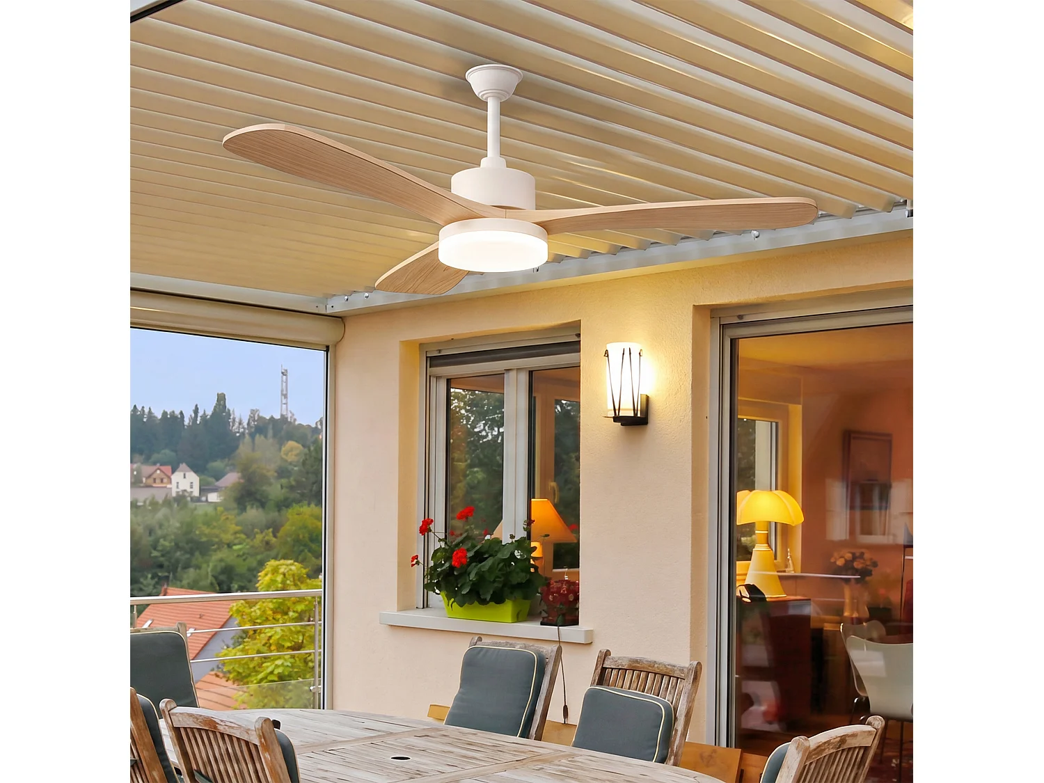 Ventilateur Plafond Silencieux,Ventilo Plafond Avec Lumière Et Télécommande,Avec Lumière Dimmable, Fonction Été-Hiver, 6 Vitesses,Timing