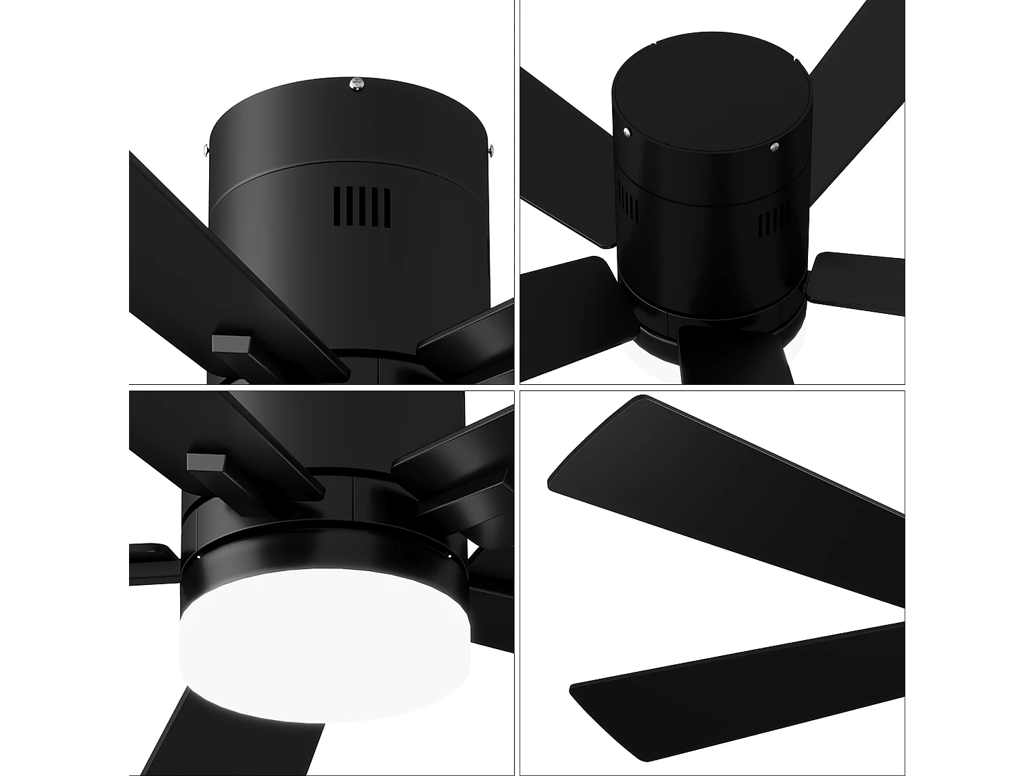 Ventilateur Plafond Silencieux,Ventilo Plafond Avec Lumière Et Télécommande,Avec Lumière Dimmable, Fonction Été-Hiver, 6 Vitesses,Timing