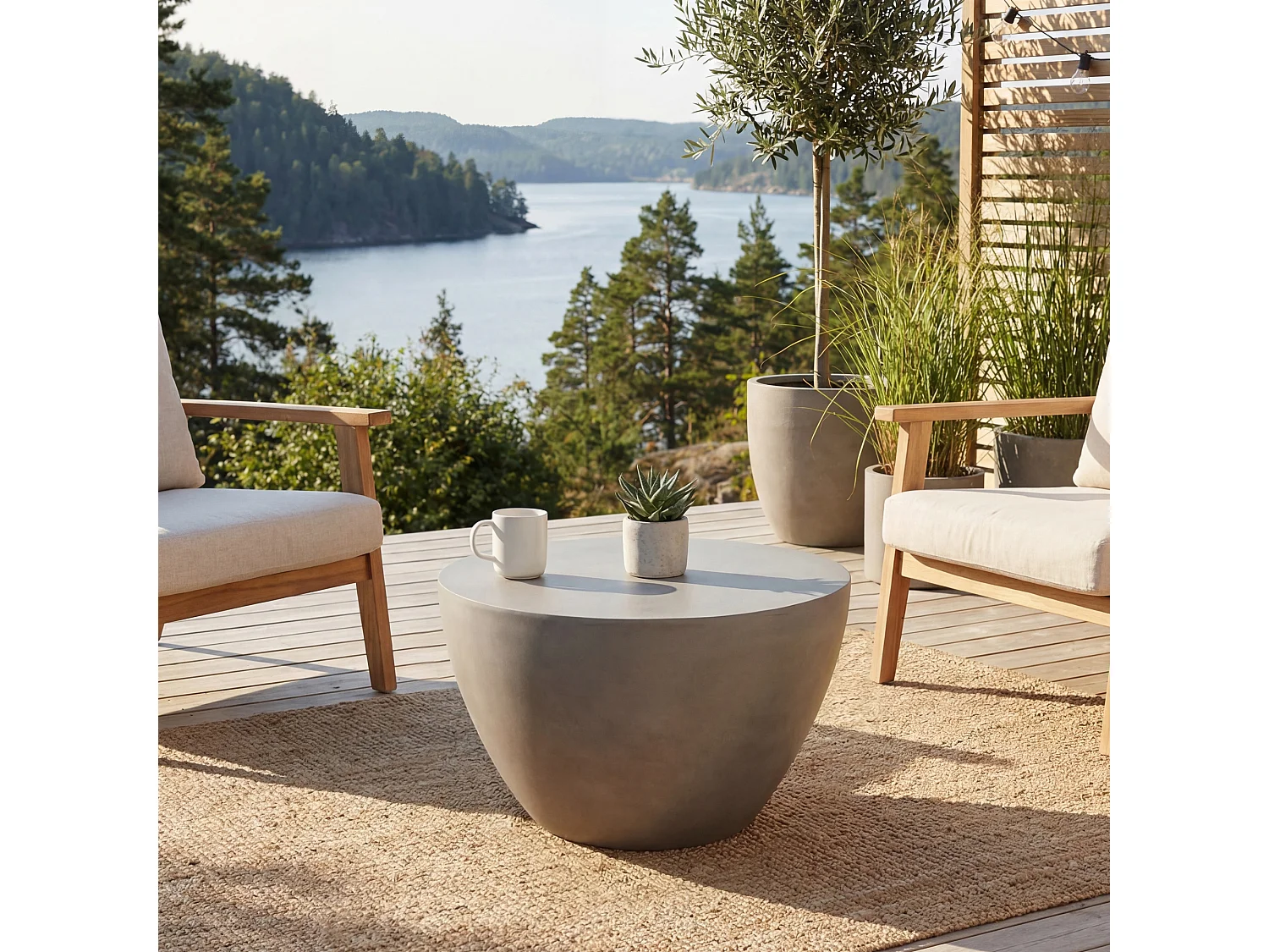 Salontafel van beton 66 x 66 x 41 cm