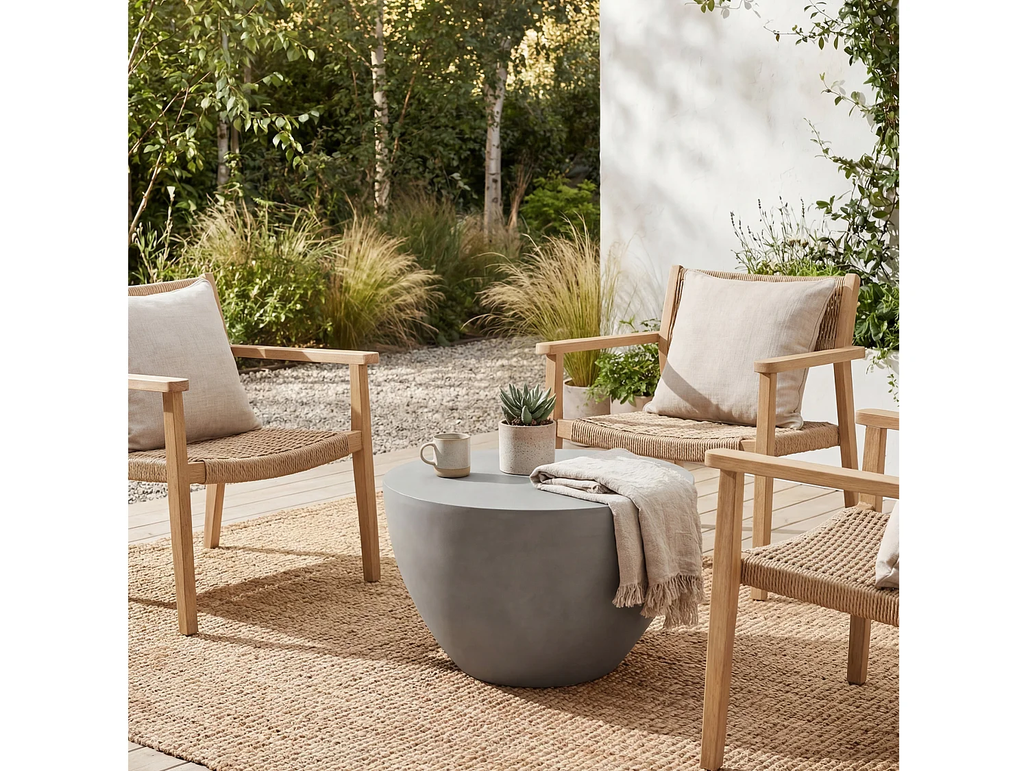 Salontafel van beton 66 x 66 x 41 cm