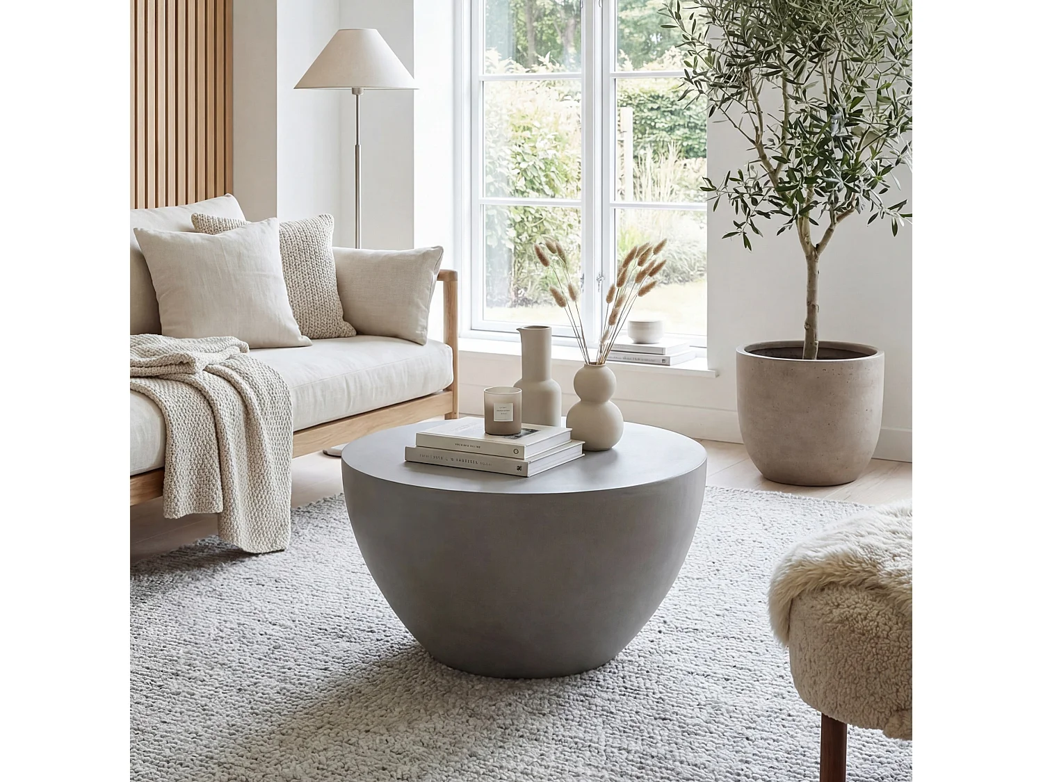 Salontafel van beton 66 x 66 x 41 cm