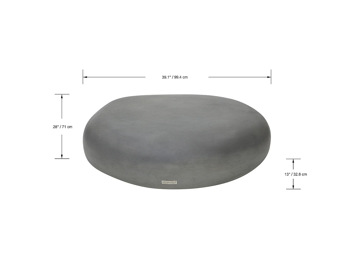 Salontafel van beton 99 x 71 x 32 cm