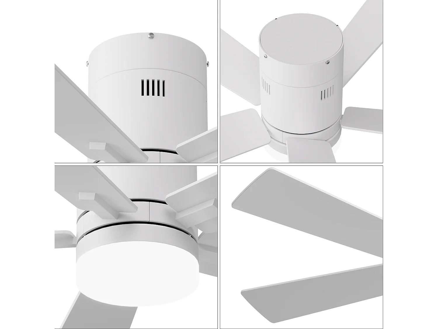 Ventilateur Plafond Silencieux,Ventilo Plafond Avec Lumière Et Télécommande,Avec Lumière Dimmable, Fonction Été-Hiver, 6 Vitesses,Timing