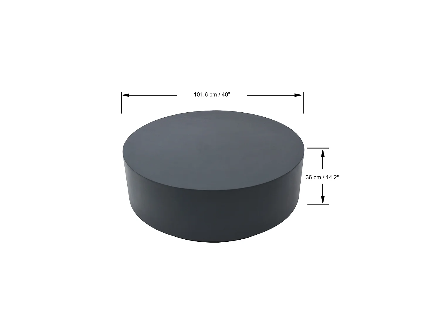 Table basse en béton fibré  101 x 101 x 36 cm