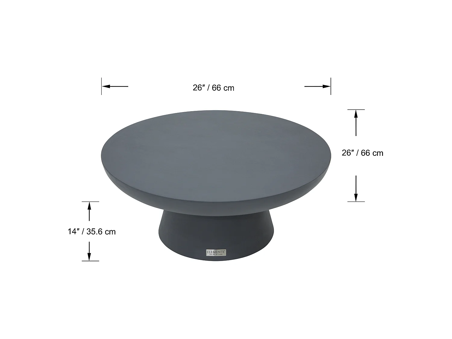 Table basse en béton fibré  66 x 66 x 35 cm
