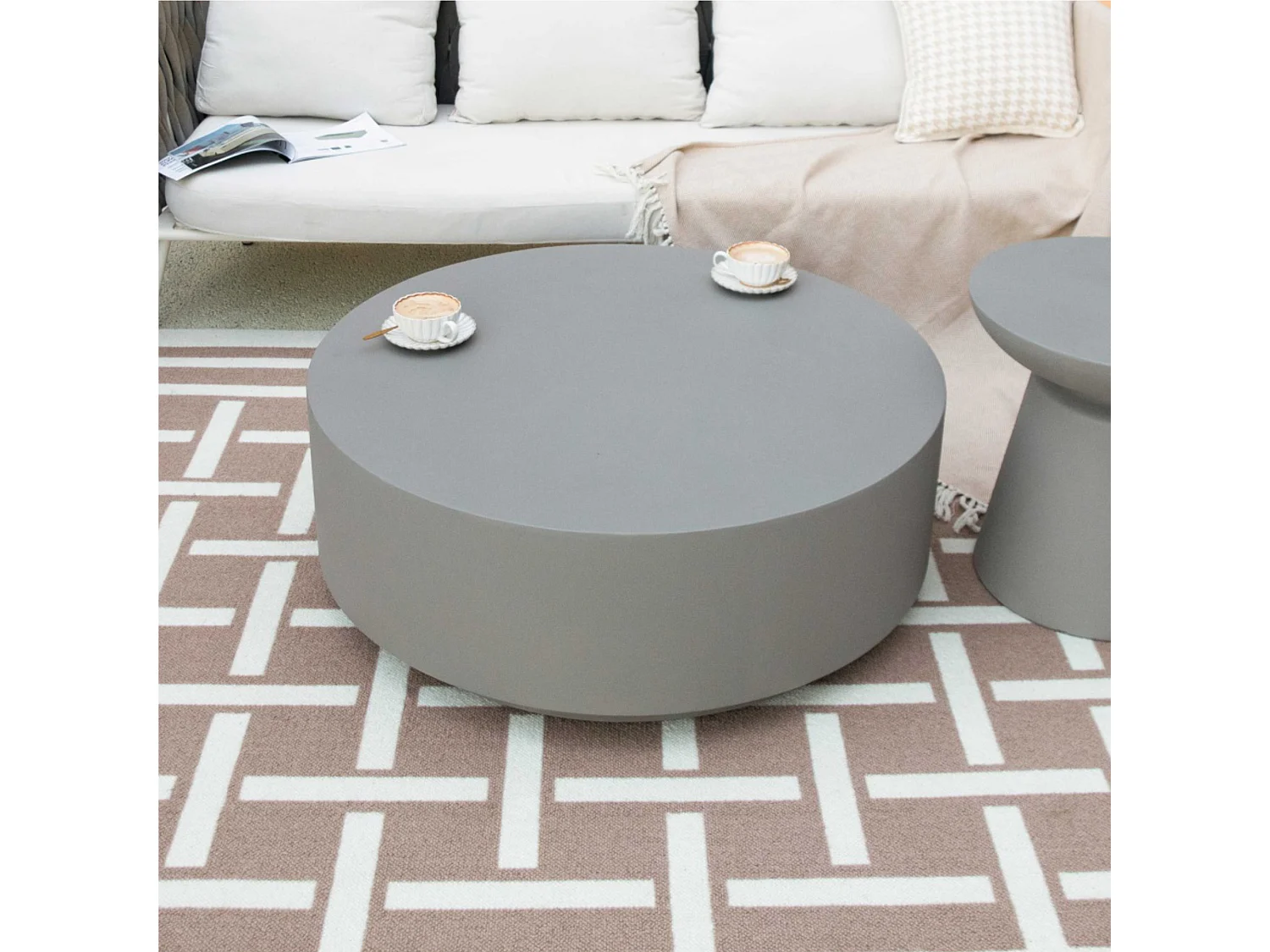 Salontafel van beton 101 x 101 x 36 cm