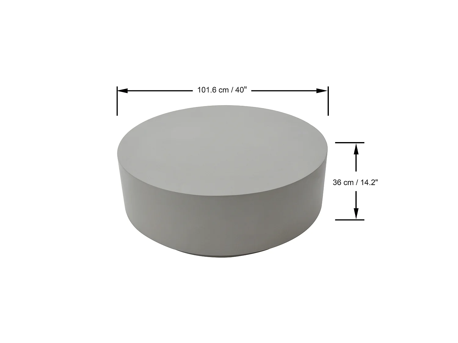 Salontafel van beton 101 x 101 x 36 cm