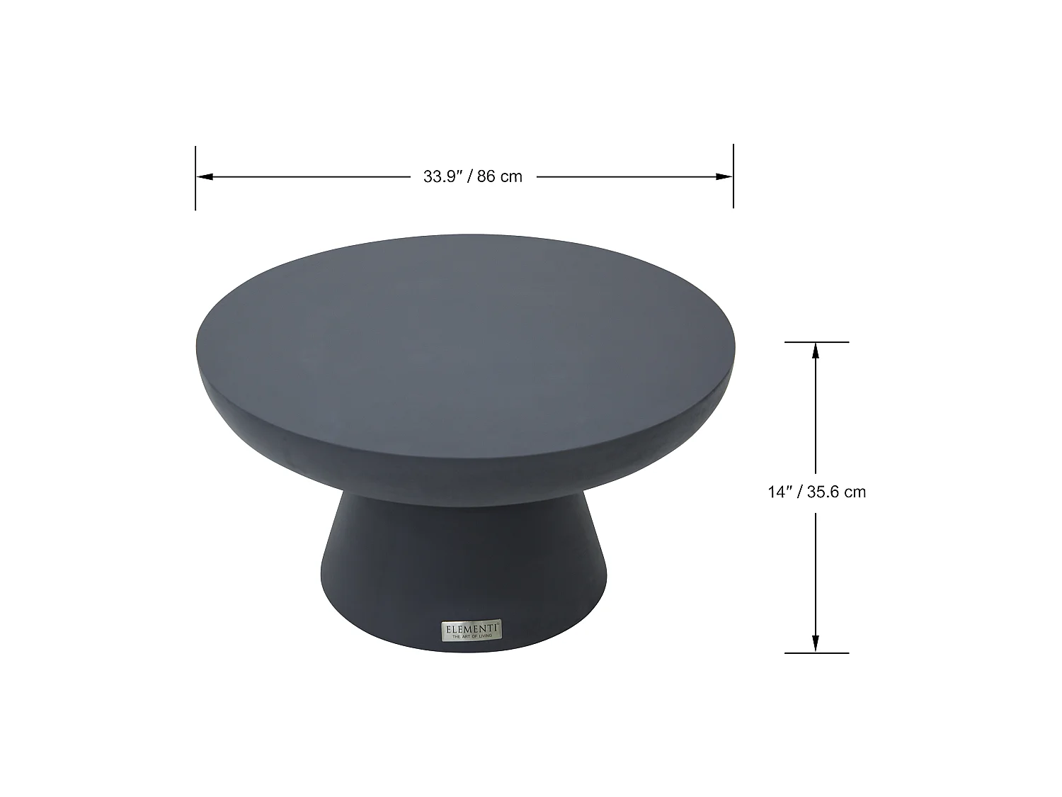 Table basse en béton fibré  86 x 86 x 35 cm