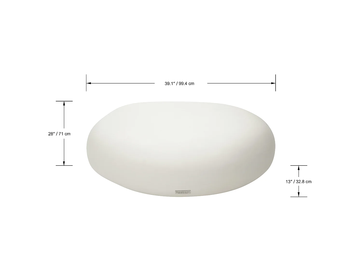 Salontafel van beton 99 x 71 x 32 cm