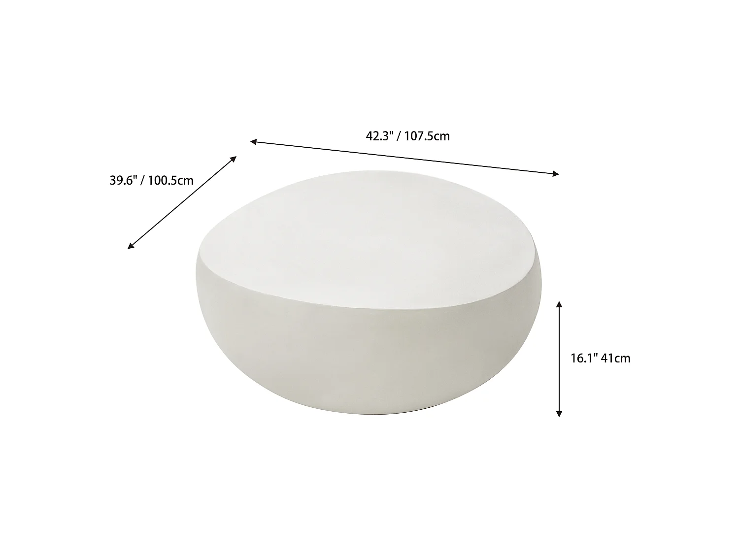 Table basse en béton fibré  107 x 100 x 41 cm