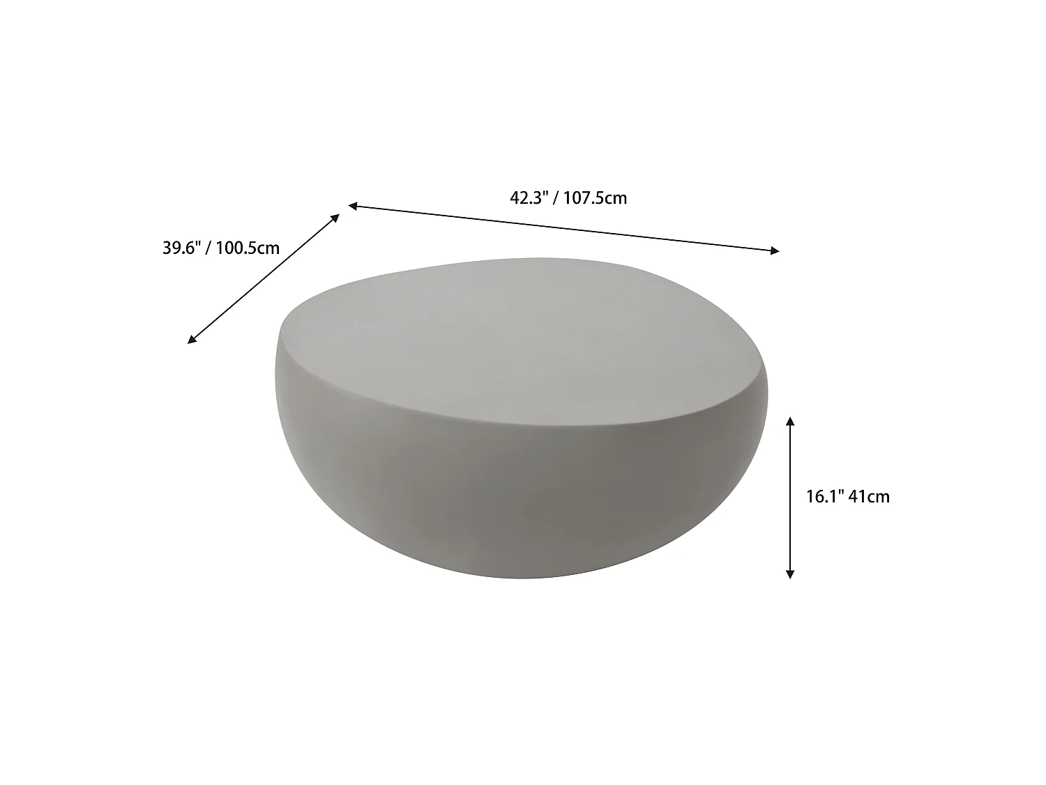 Salontafel van beton 107 x 100 x 41 cm