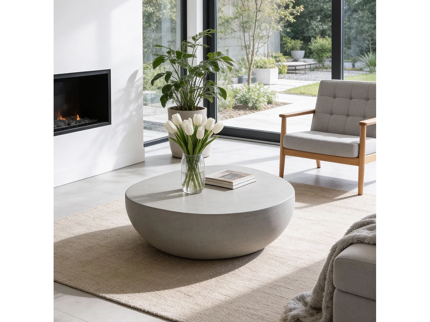 Salontafel van beton 107 x 100 x 41 cm