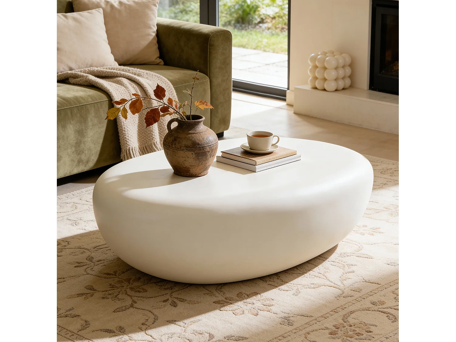 Table basse en béton fibré  121 x 90 x 35 cm