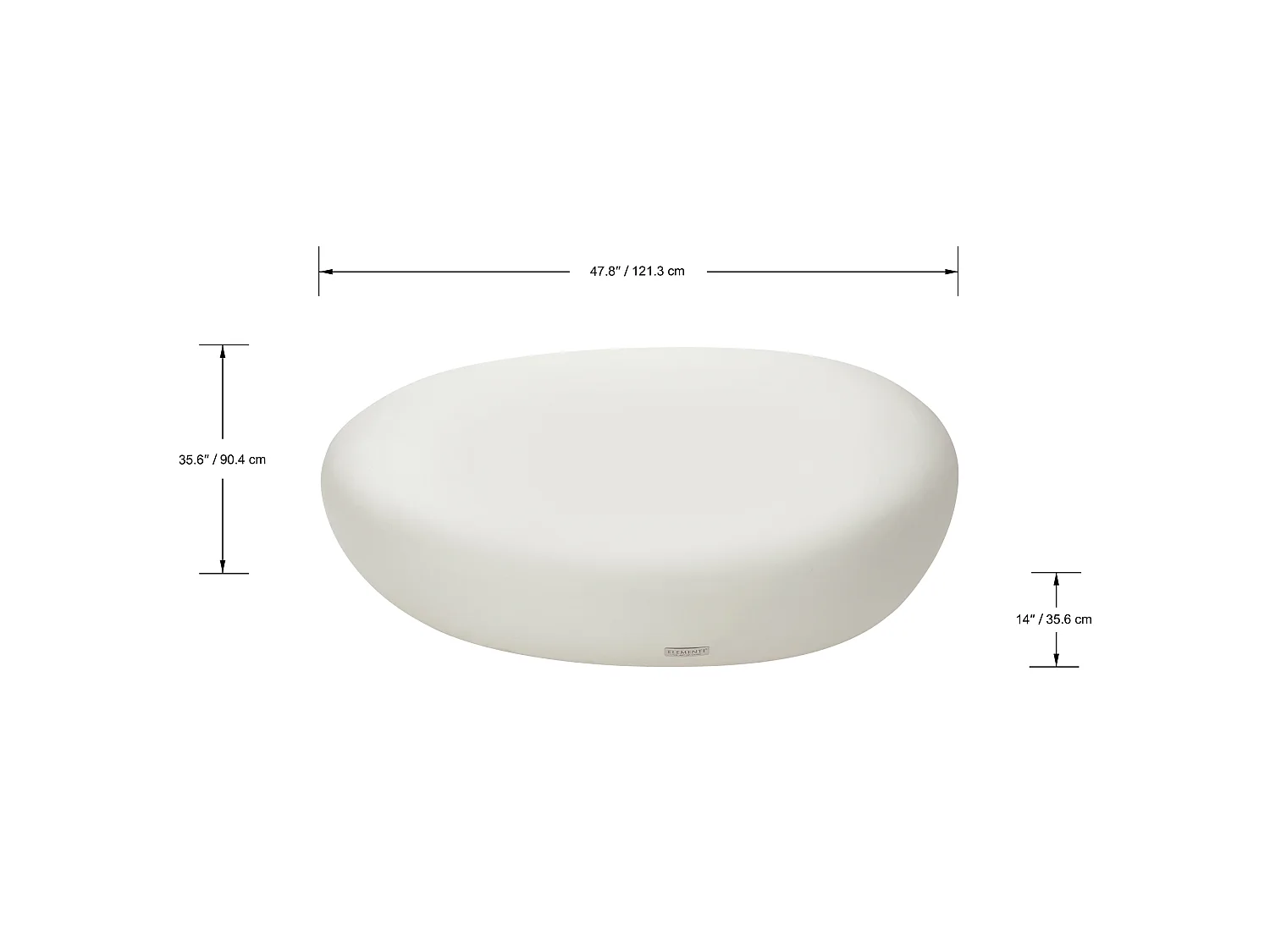 Table basse en béton fibré  121 x 90 x 35 cm