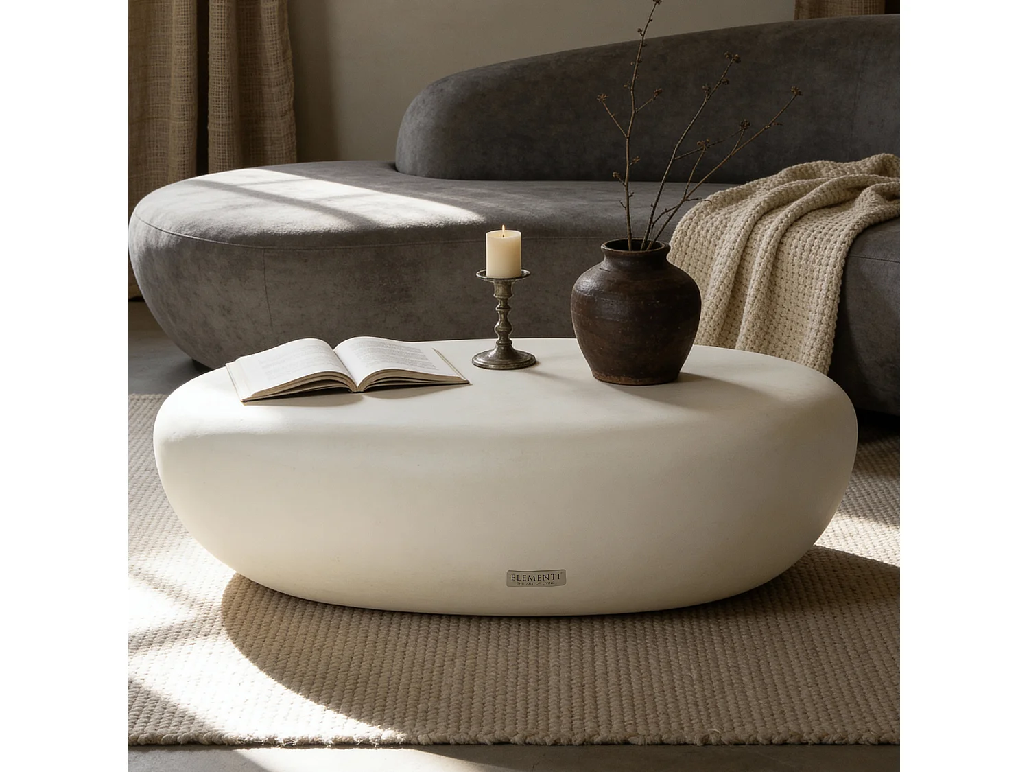 Table basse en béton fibré  121 x 90 x 35 cm