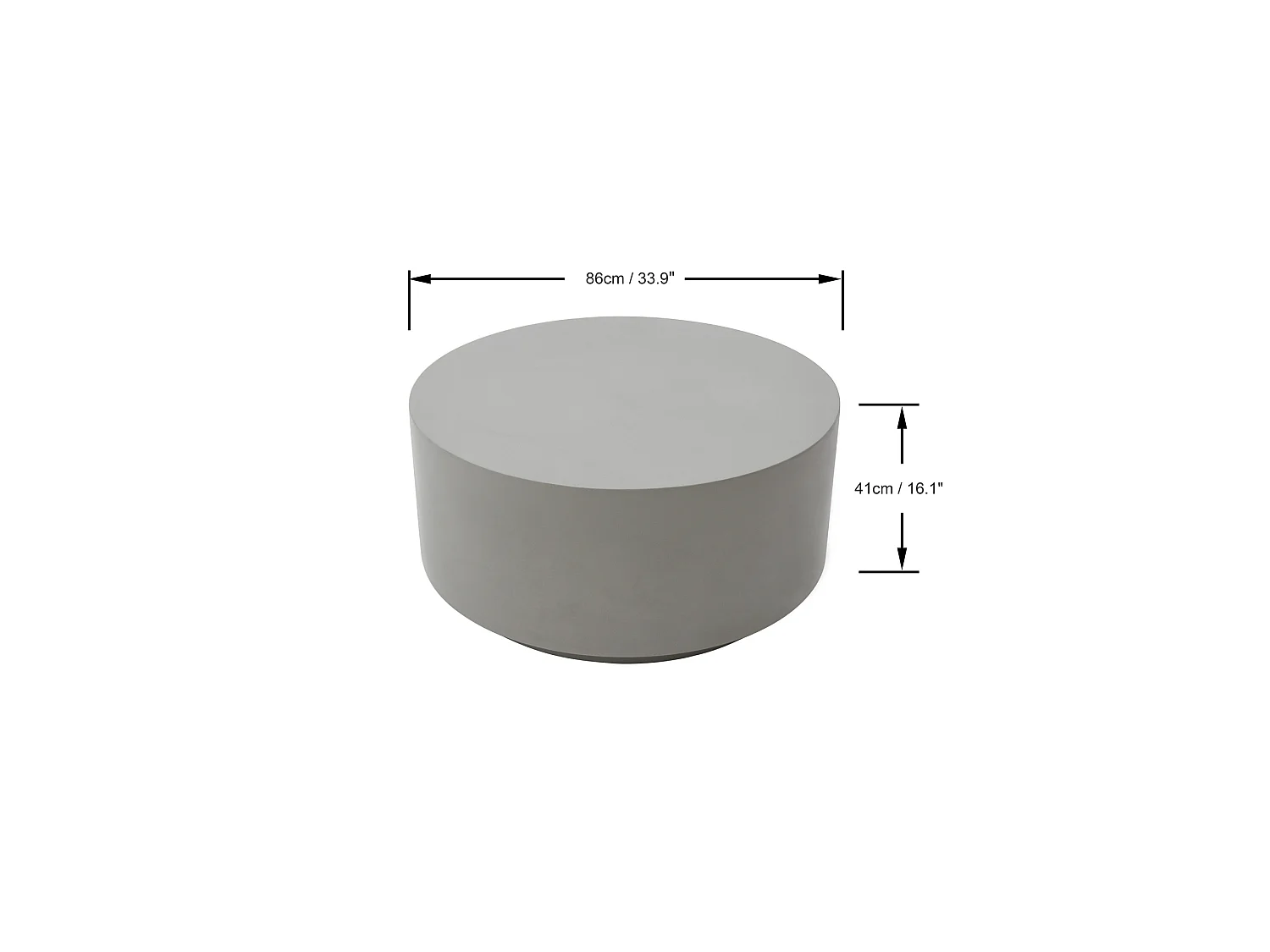 Table basse en béton fibré  86 x 86 x 41 cm