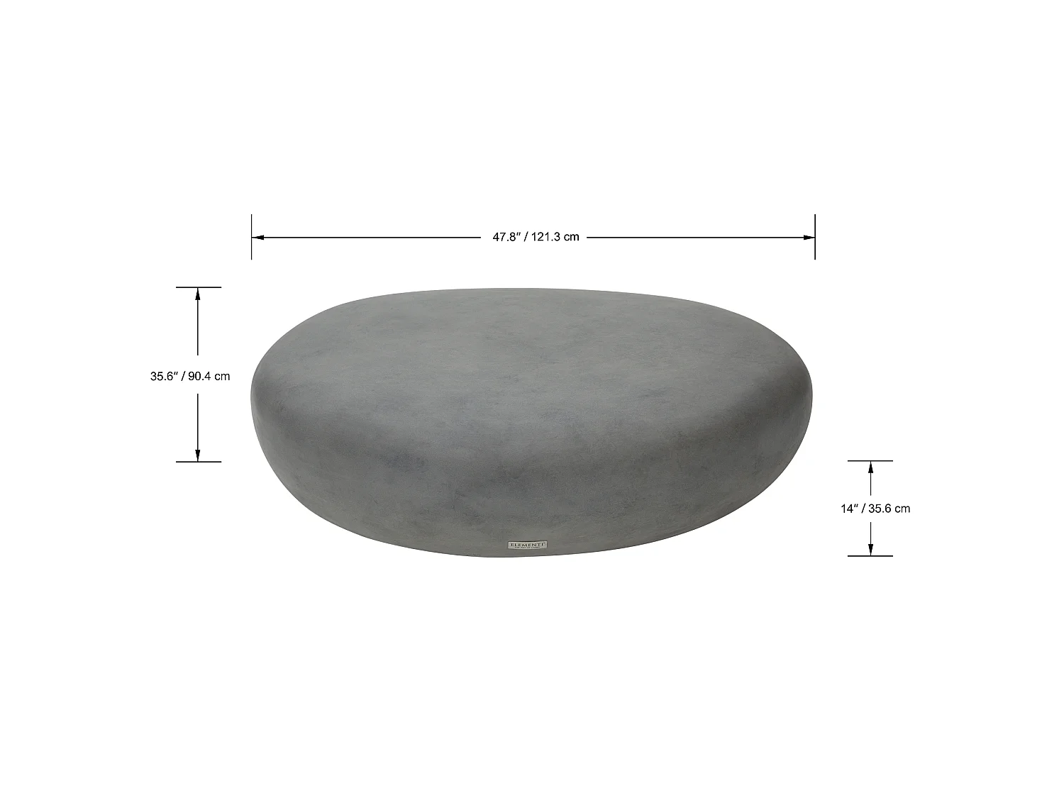 Salontafel van beton 121 x 90 x 35 cm