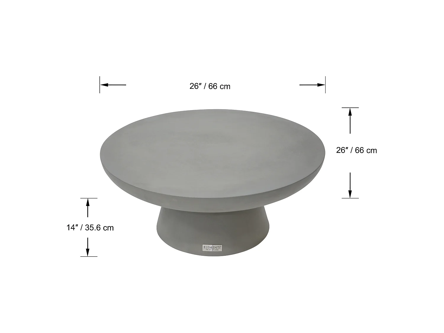Table basse en béton fibré  66 x 66 x 35 cm