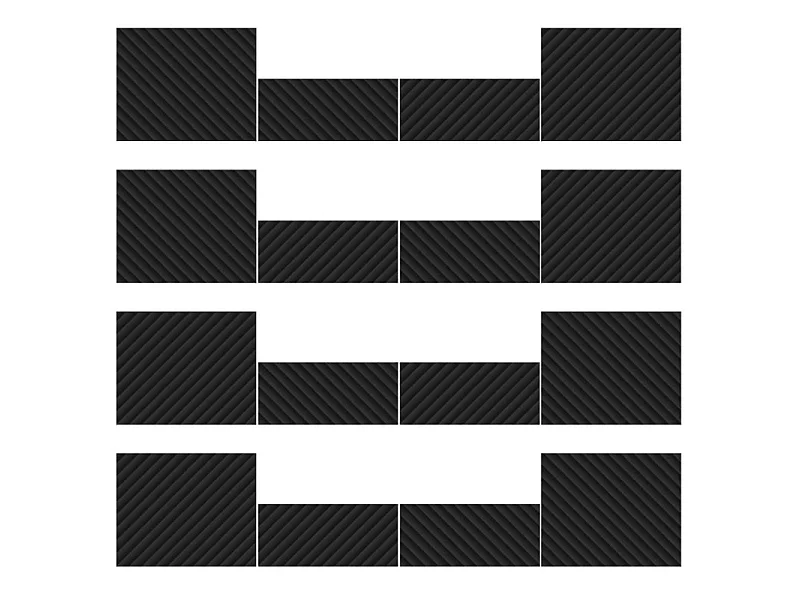 TV-Lowboard SURF 200 cm Schwarz Matt mit schwarzen Metallfüßen