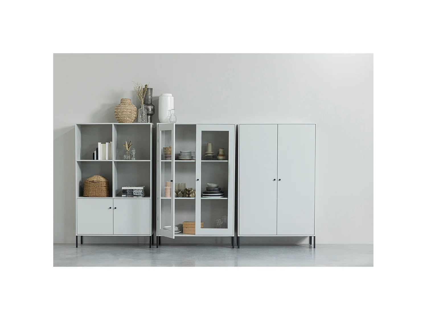 Vitrine 2 portes en pin XAM