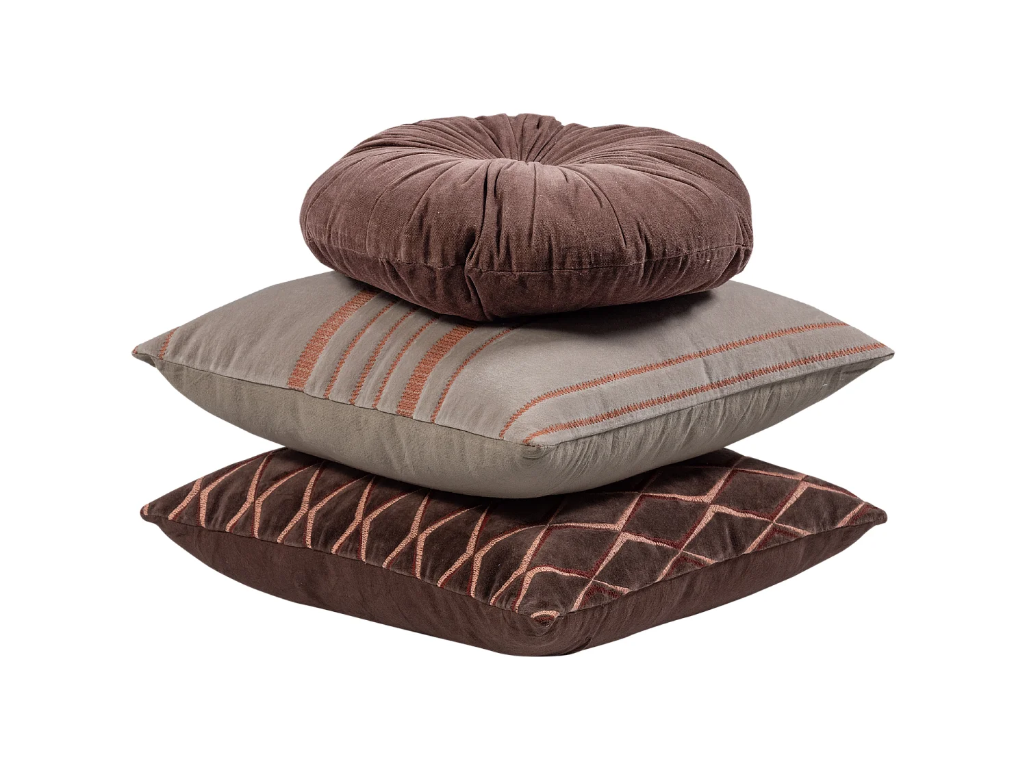 Lot de 3 coussins en velours AZIZ