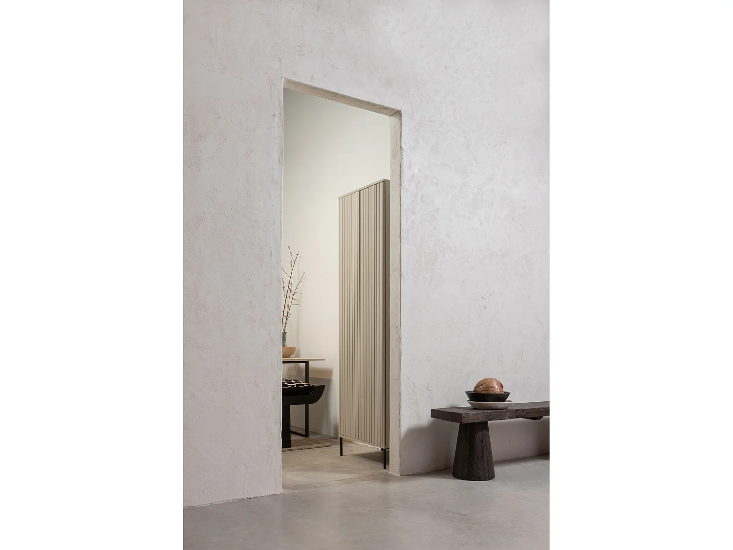 Armoire 2 portes 1 tiroirs en pin NEW GRAVURE