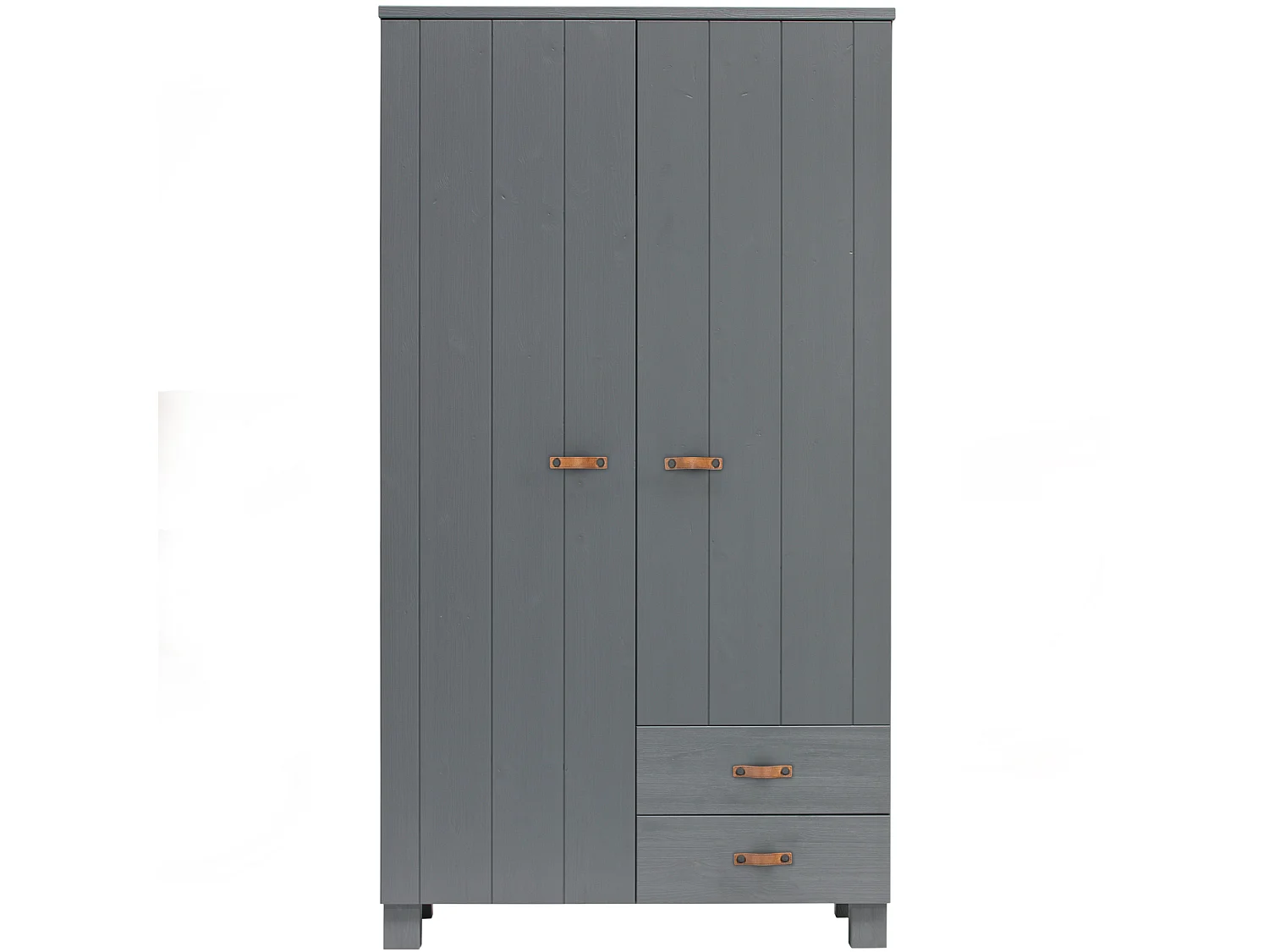 Armoire 2 portes 2 tiroirs en pin DENNIS