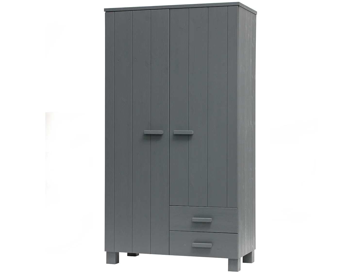 Armoire 2 portes 2 tiroirs en pin DENNIS