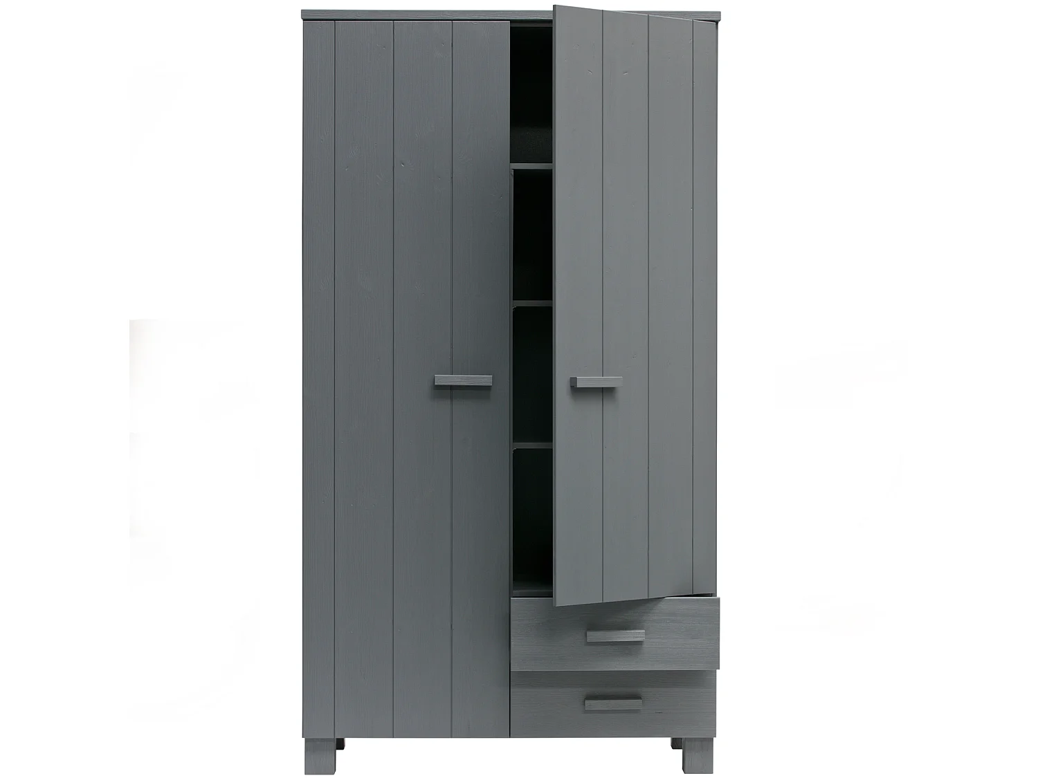 Armoire 2 portes 2 tiroirs en pin DENNIS