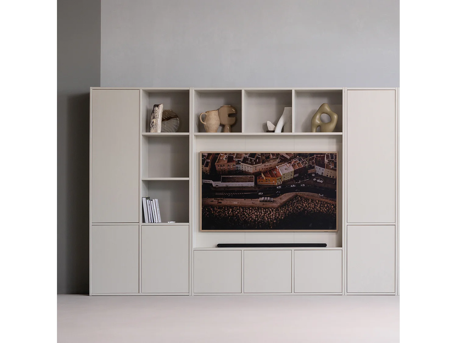 Armoire de rangement 3 portes gauche en pin MEGGY