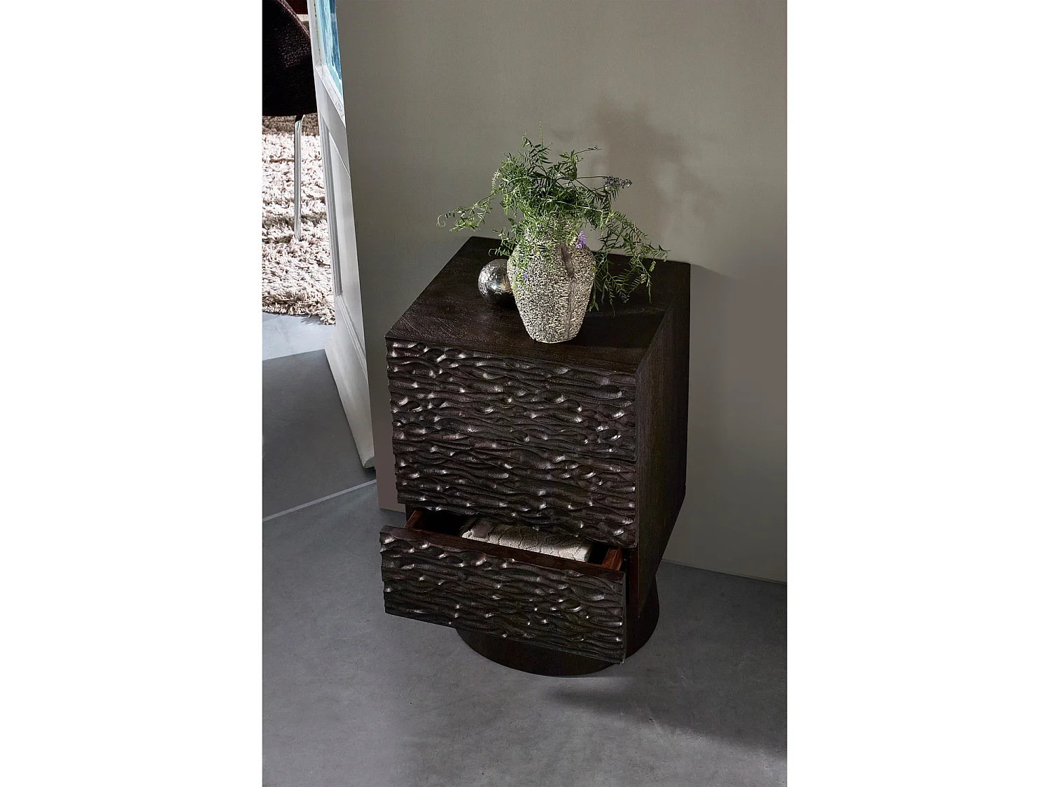 Table de chevet en bois de manguier CRUMBLE
