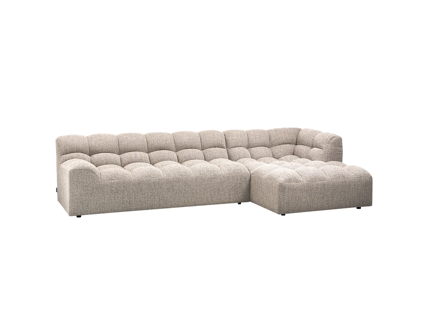 Canapé d'angle droit avec meridienne en tissu tissé ALLURE
