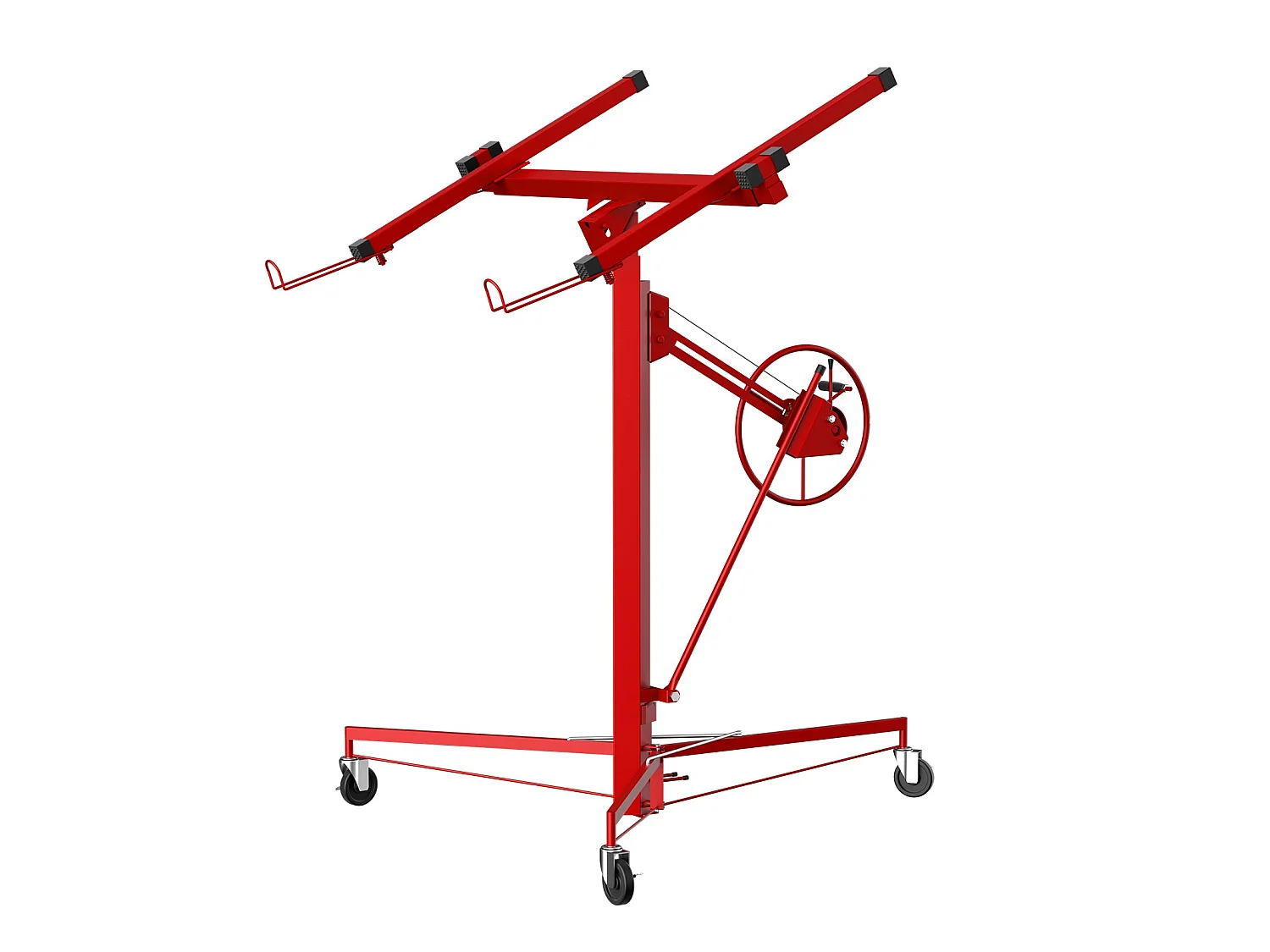 Lève-plaques de plâtre et de plafond : Max. 68 kg, hauteur 140-325 cm, pliable avec 3 roues à frein