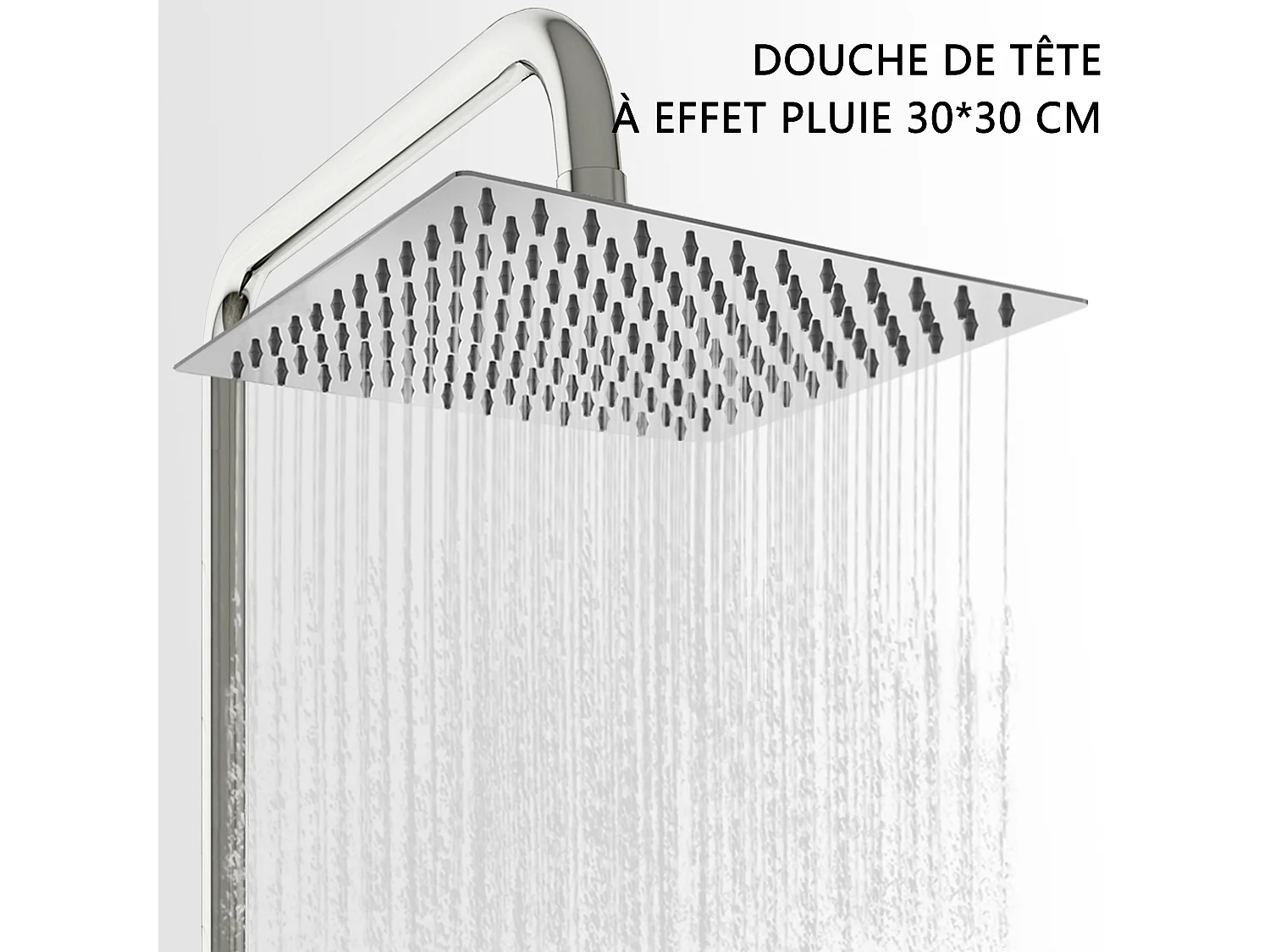 Colonne de douche thermostatique 300mm, kit de douche carré chrome AICA