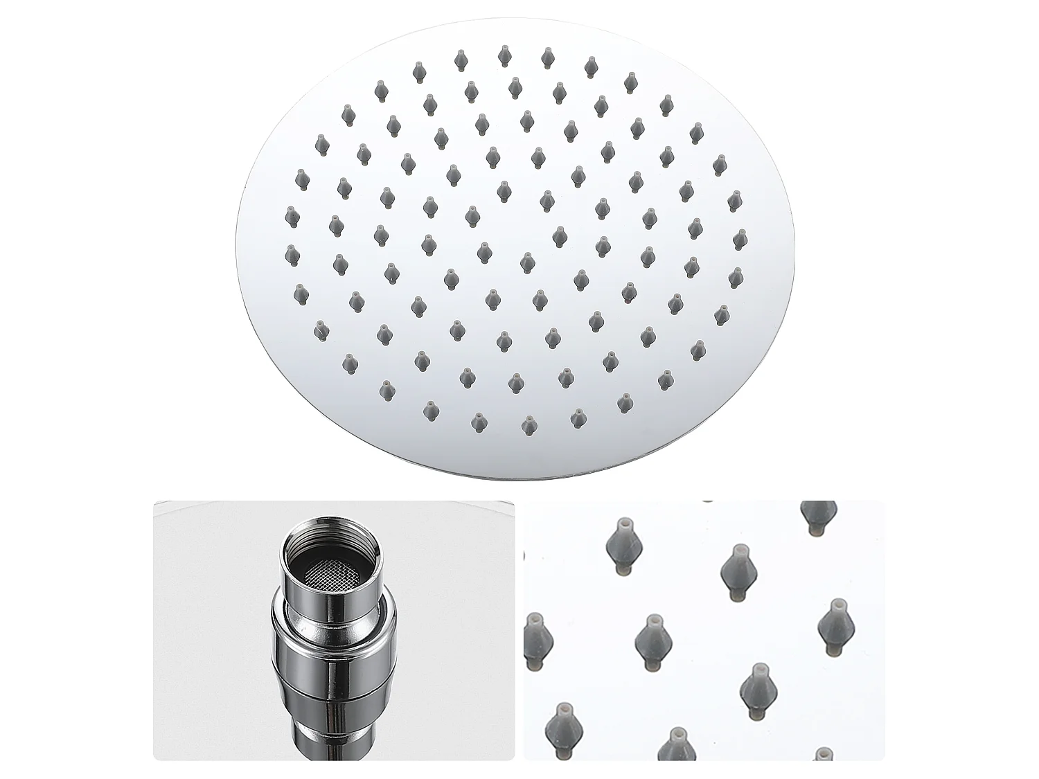 Colonne de douche thermostatique 200mm, kit rond chrome AICA
