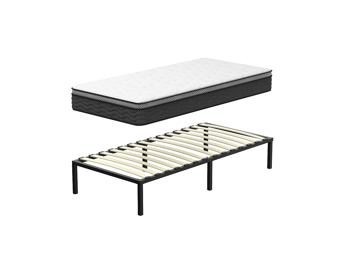 Ensemble matelas + sommier 90x190 cm, épaisseur 30cm