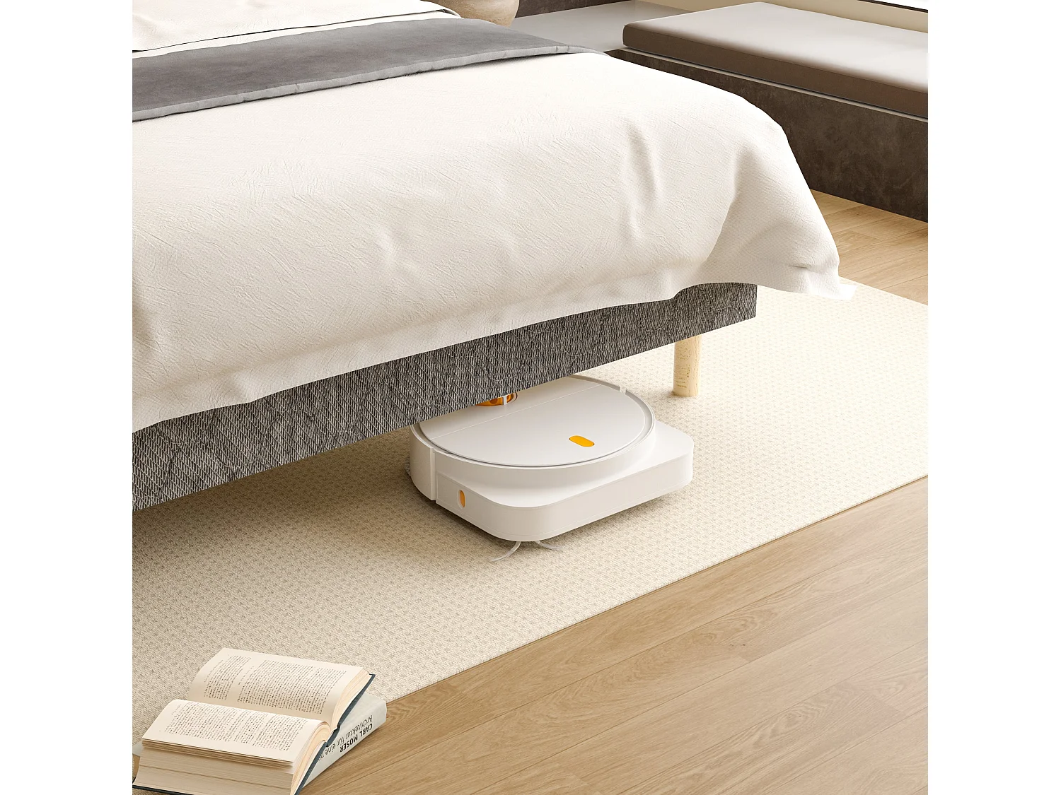 Beklede boxspring grijs 160x200 + pocketveermatras 25 cm, 9 poten meegeleverd