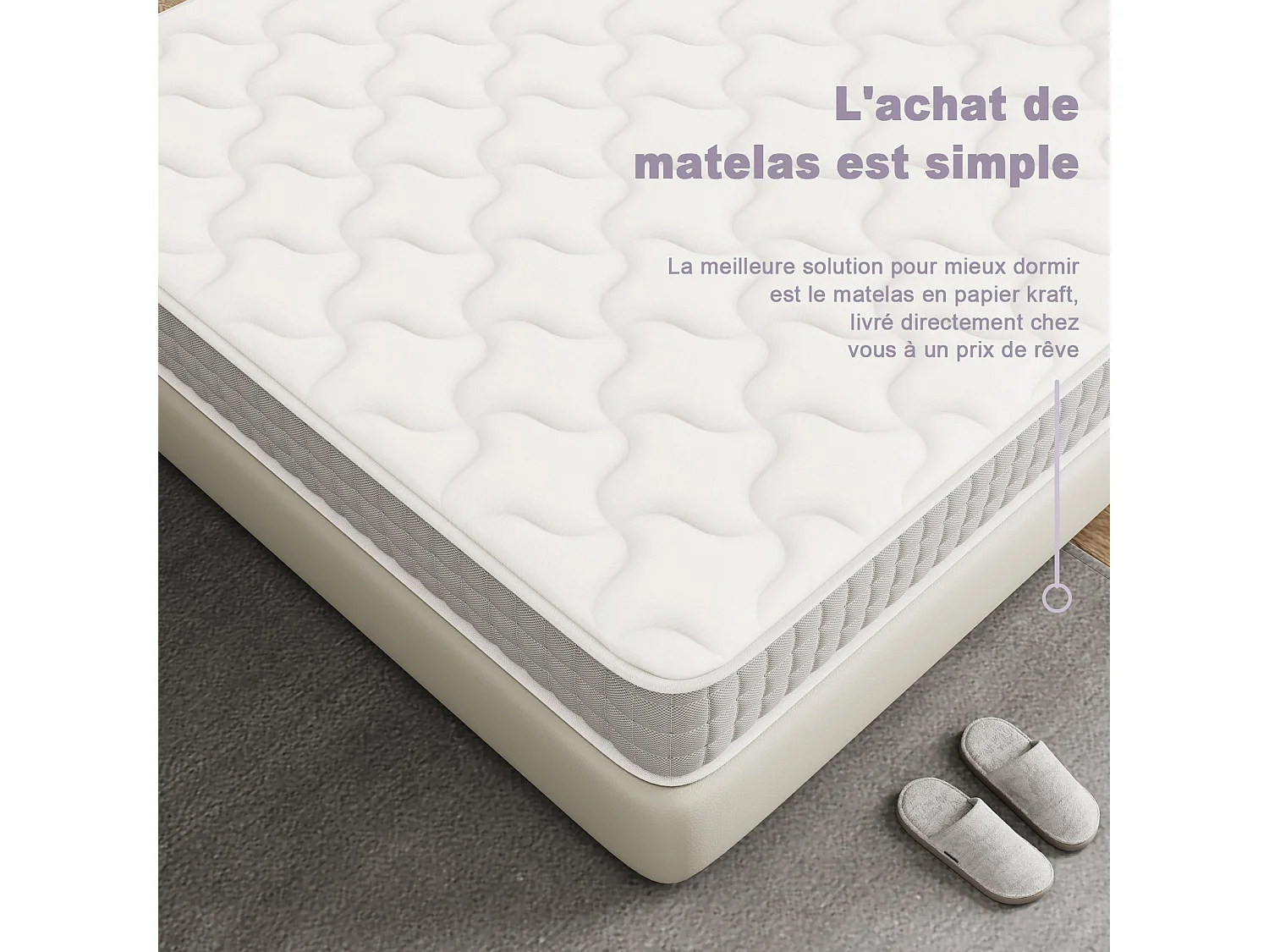 Ensemble sommier 180x200 + matelas à ressorts ensachés 20cm, 9 pieds inclus