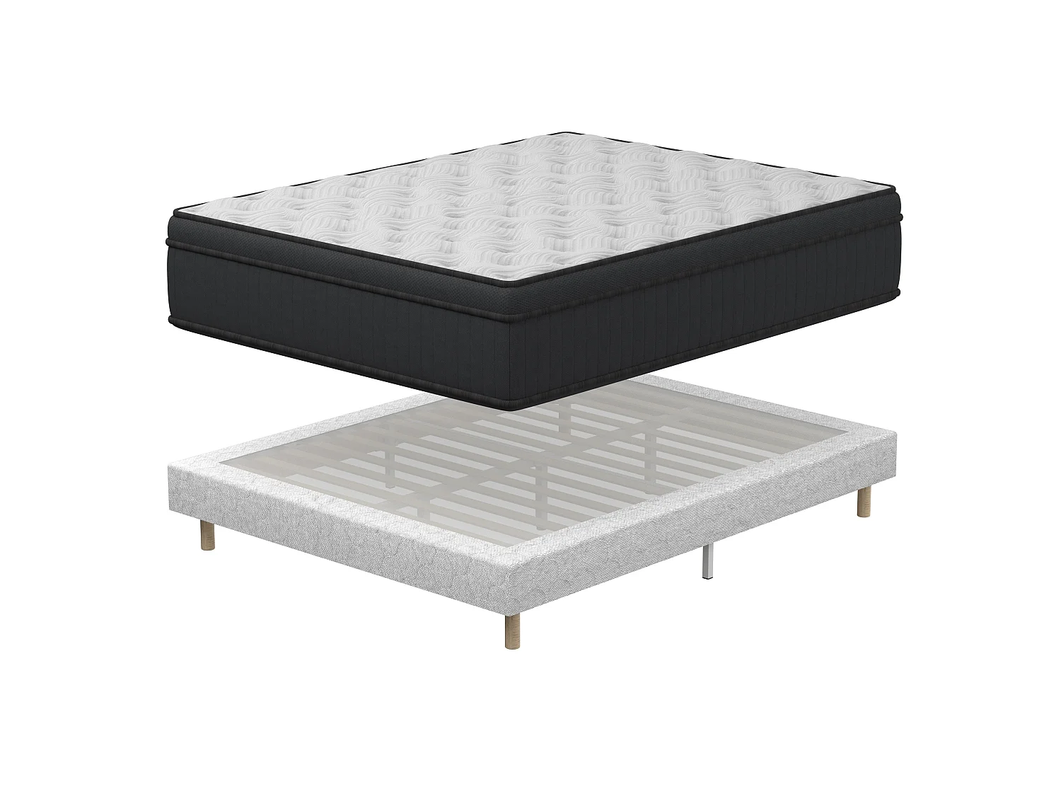 Set van matras en lattenbodem 160 x 200 cm, traagschuim, matrasdikte 25 cm