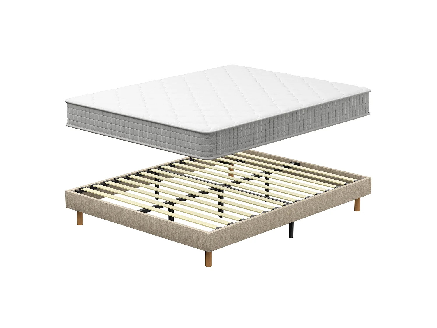 Schuimmatras set 140x200 cm, dikte 22 cm + deco boxspring
