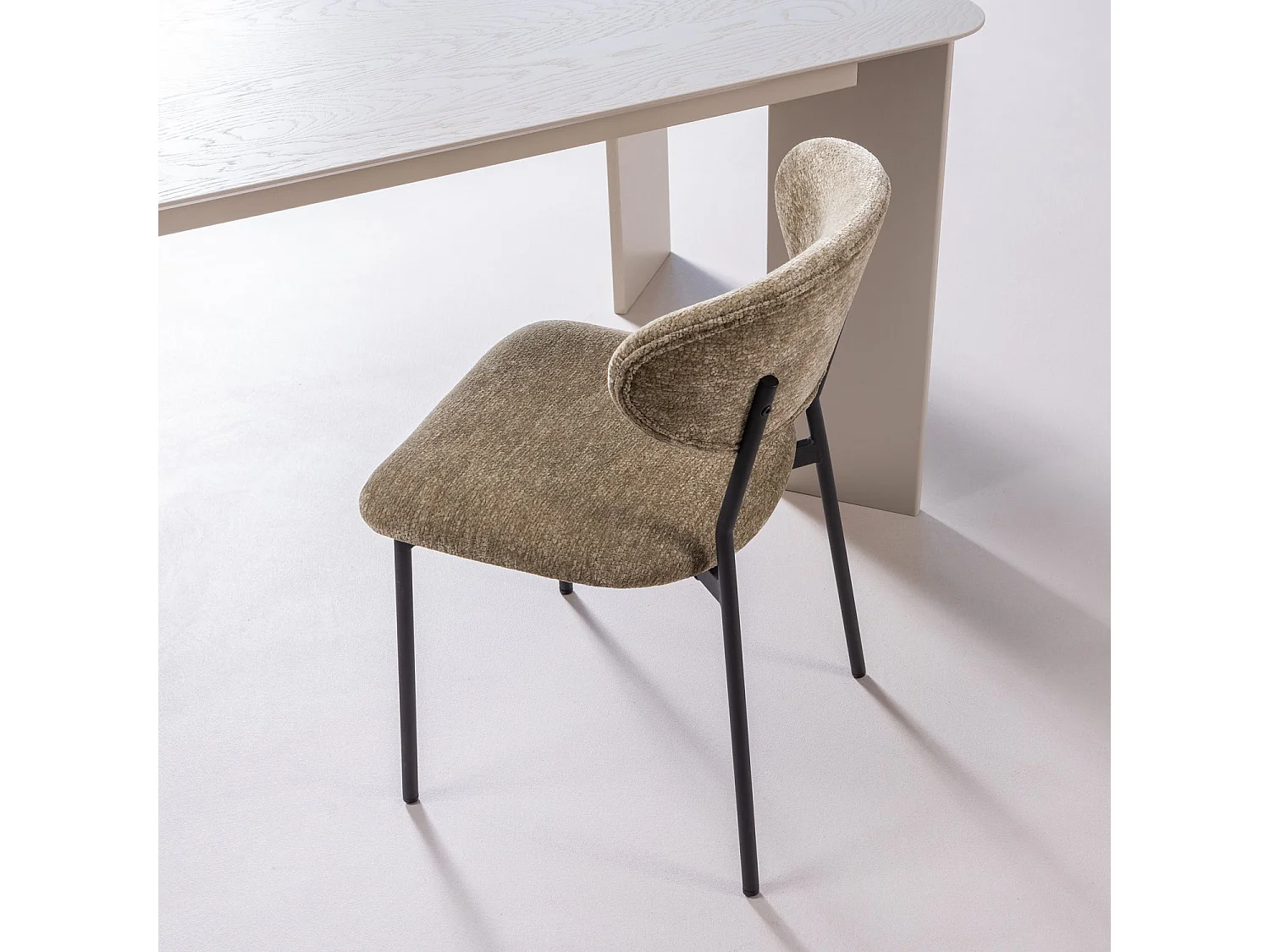Lot de 2 fauteuils de table en chenille KJELD