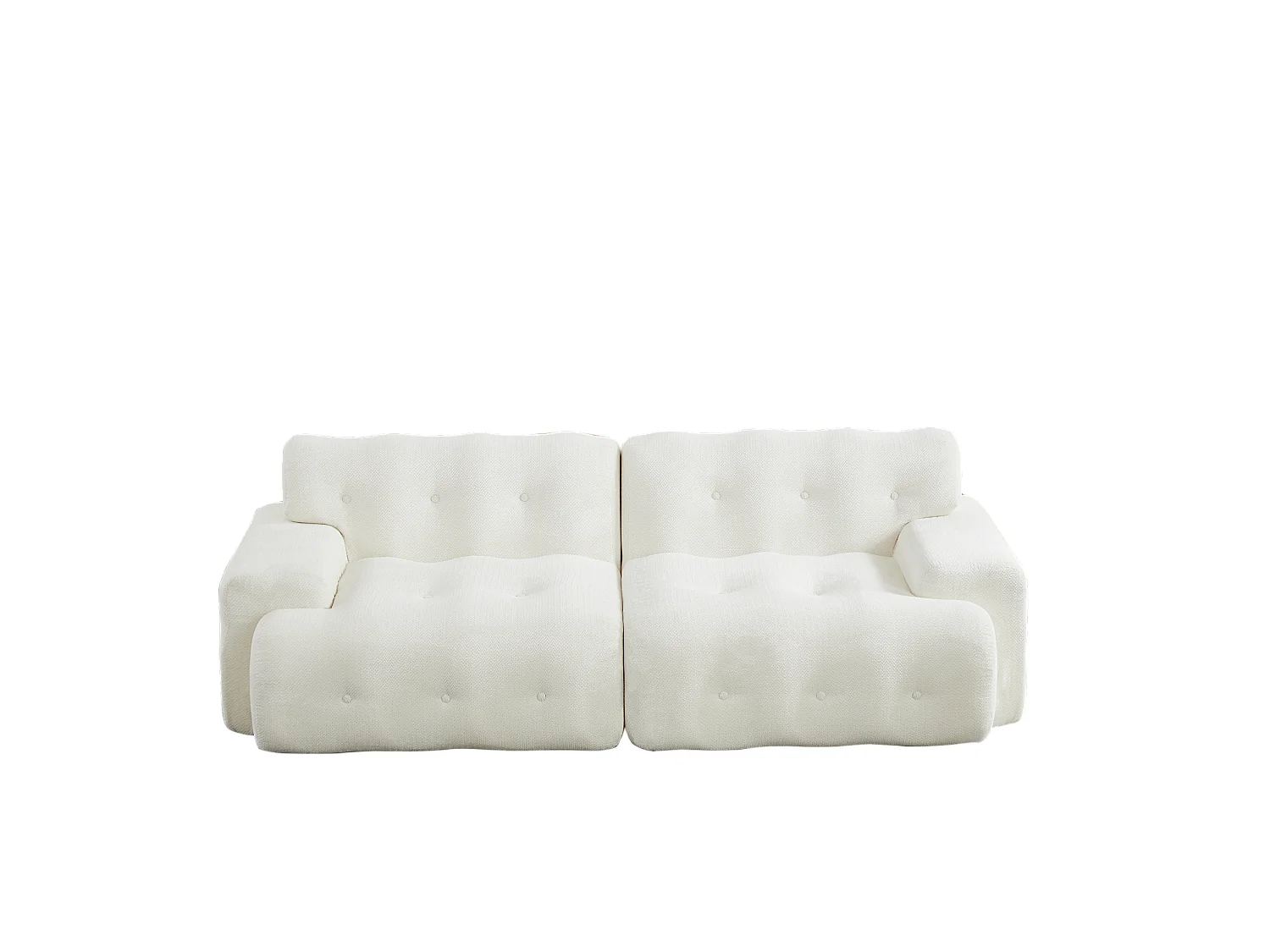 2-zitsbank met brede armleuningen, modern design, chenille, beige