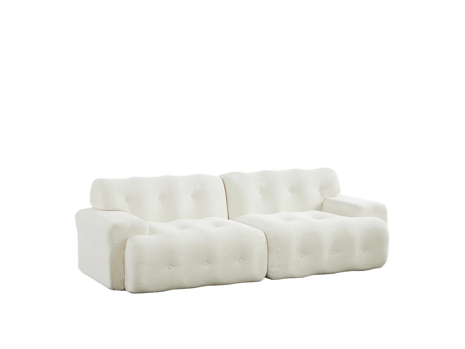 2-zitsbank met brede armleuningen, modern design, chenille, beige