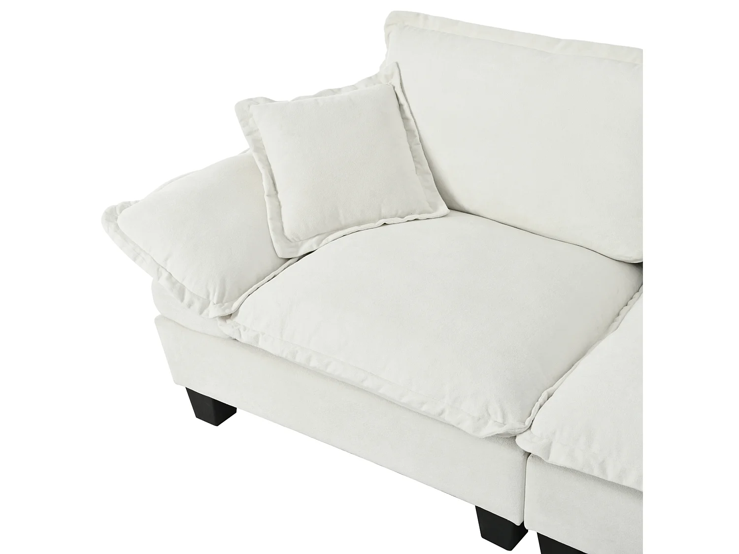2-zits modulaire bank met gebogen armleuningen, chenille, beige