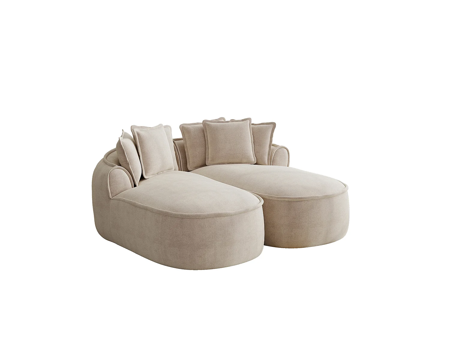 2-osobowa sofa modułowa z poduszkami oparciowymi, szenil, kolor taupe, 184x164x92 cm