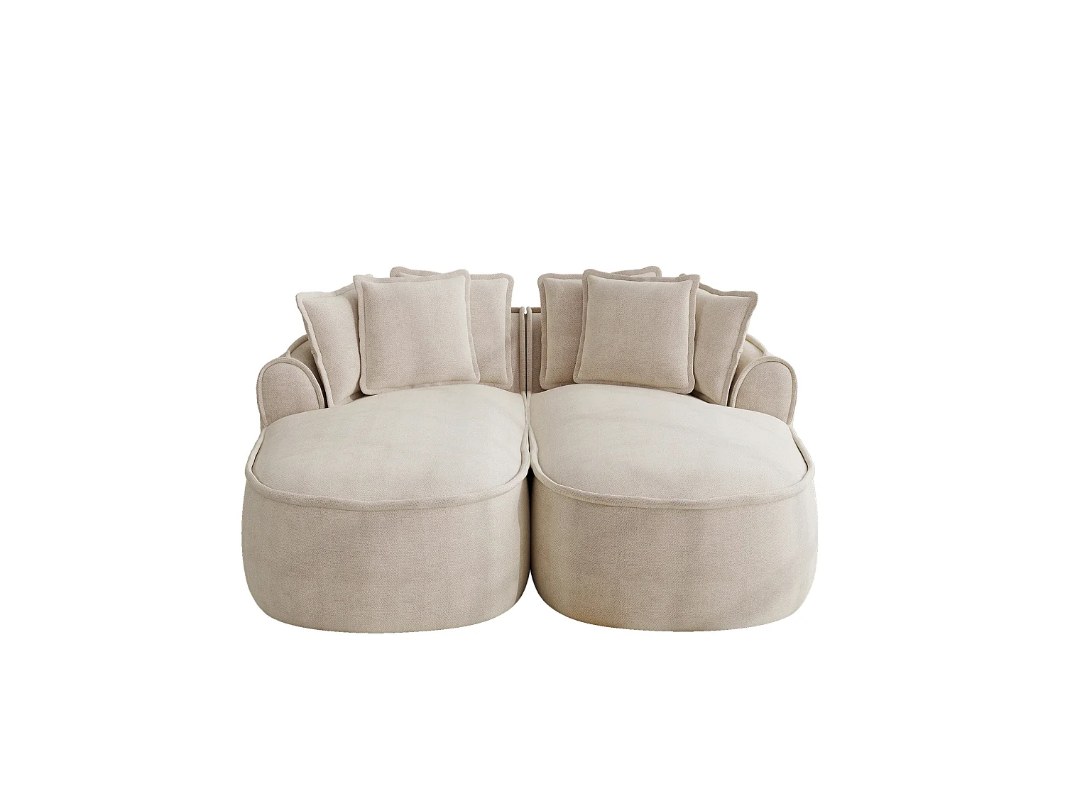 2-osobowa sofa modułowa z poduszkami oparciowymi, szenil, kolor taupe, 184x164x92 cm