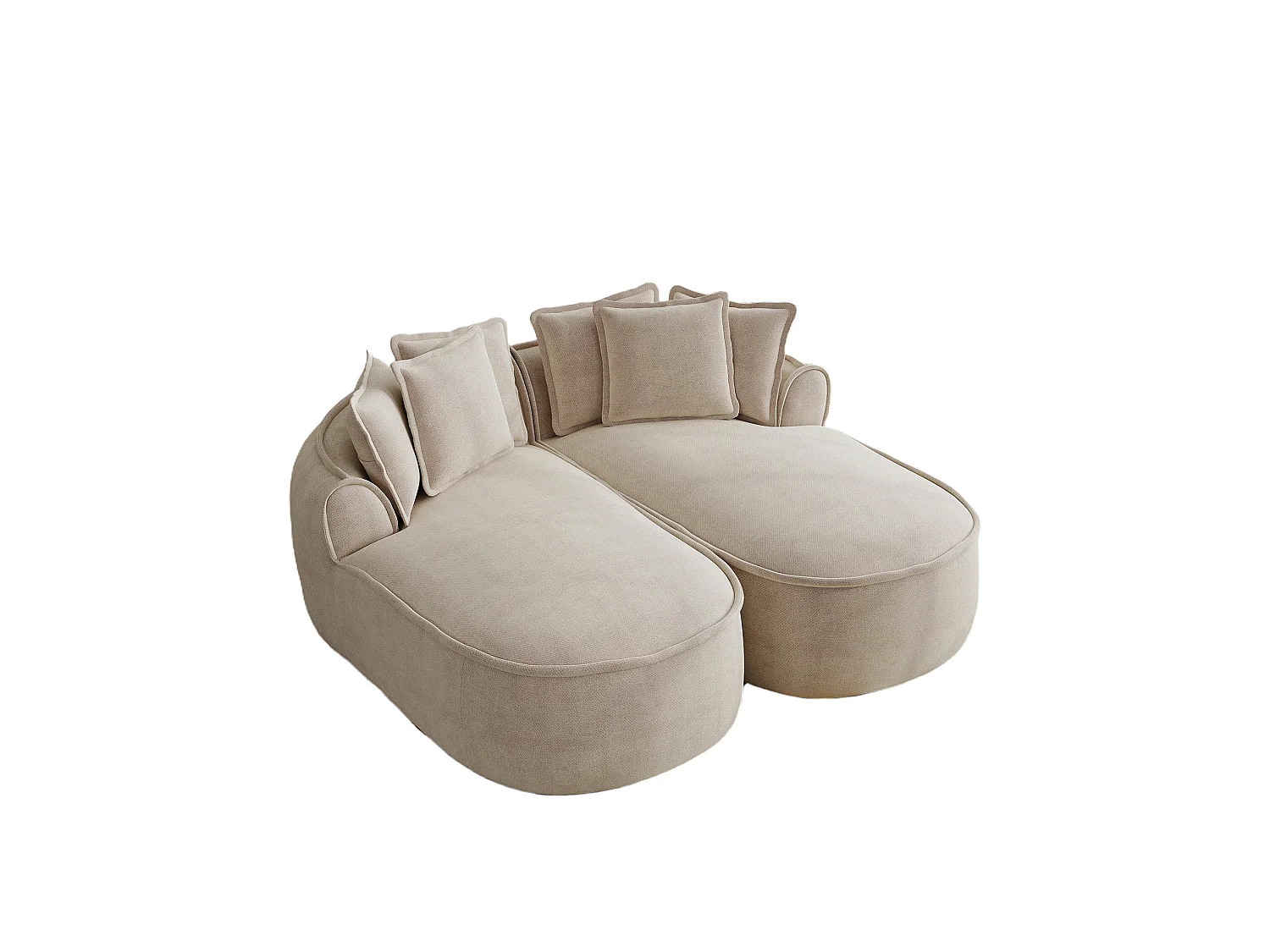 2-osobowa sofa modułowa z poduszkami oparciowymi, szenil, kolor taupe, 184x164x92 cm