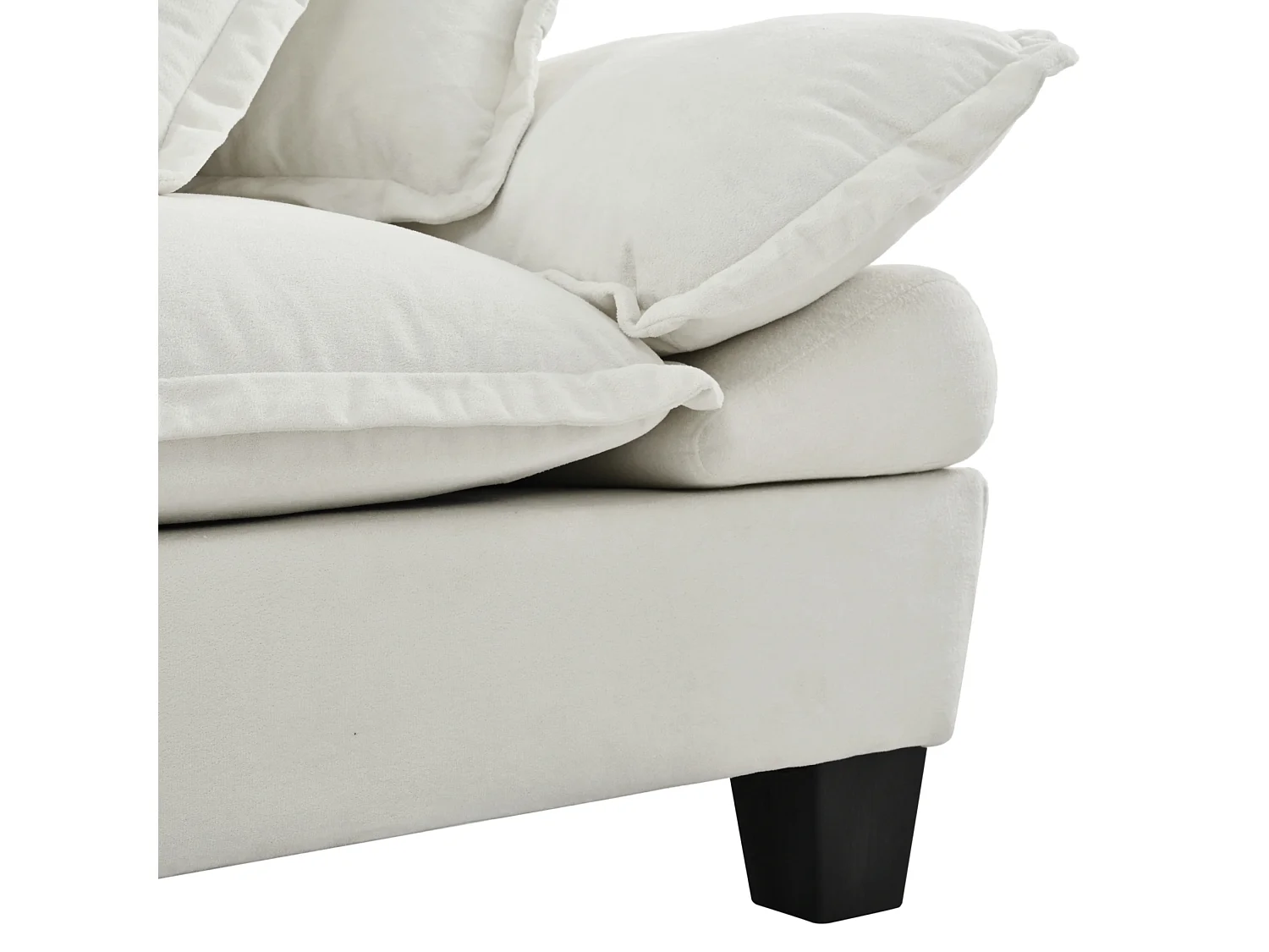 4-osobowa sofa modułowa w kształcie U z ruchomymi pufami, z beżowej tkaniny szenilowej
