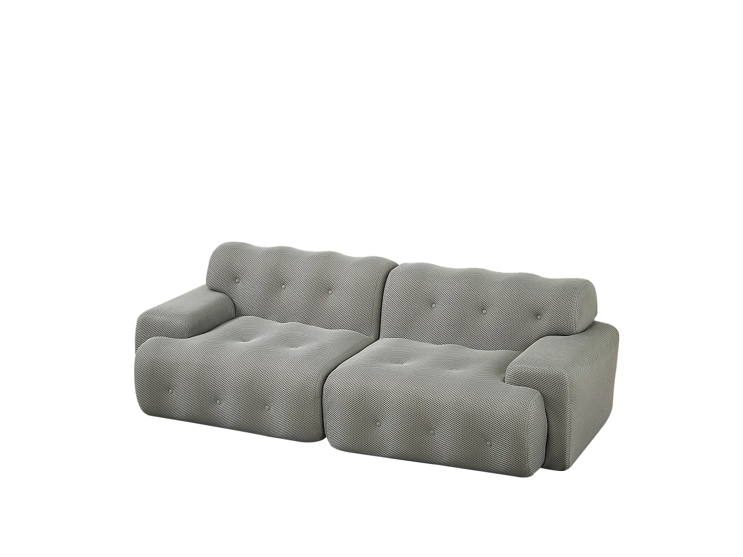2-Sitzer-Stoffsofa mit breiten Armlehnen, modernes Design, Grau