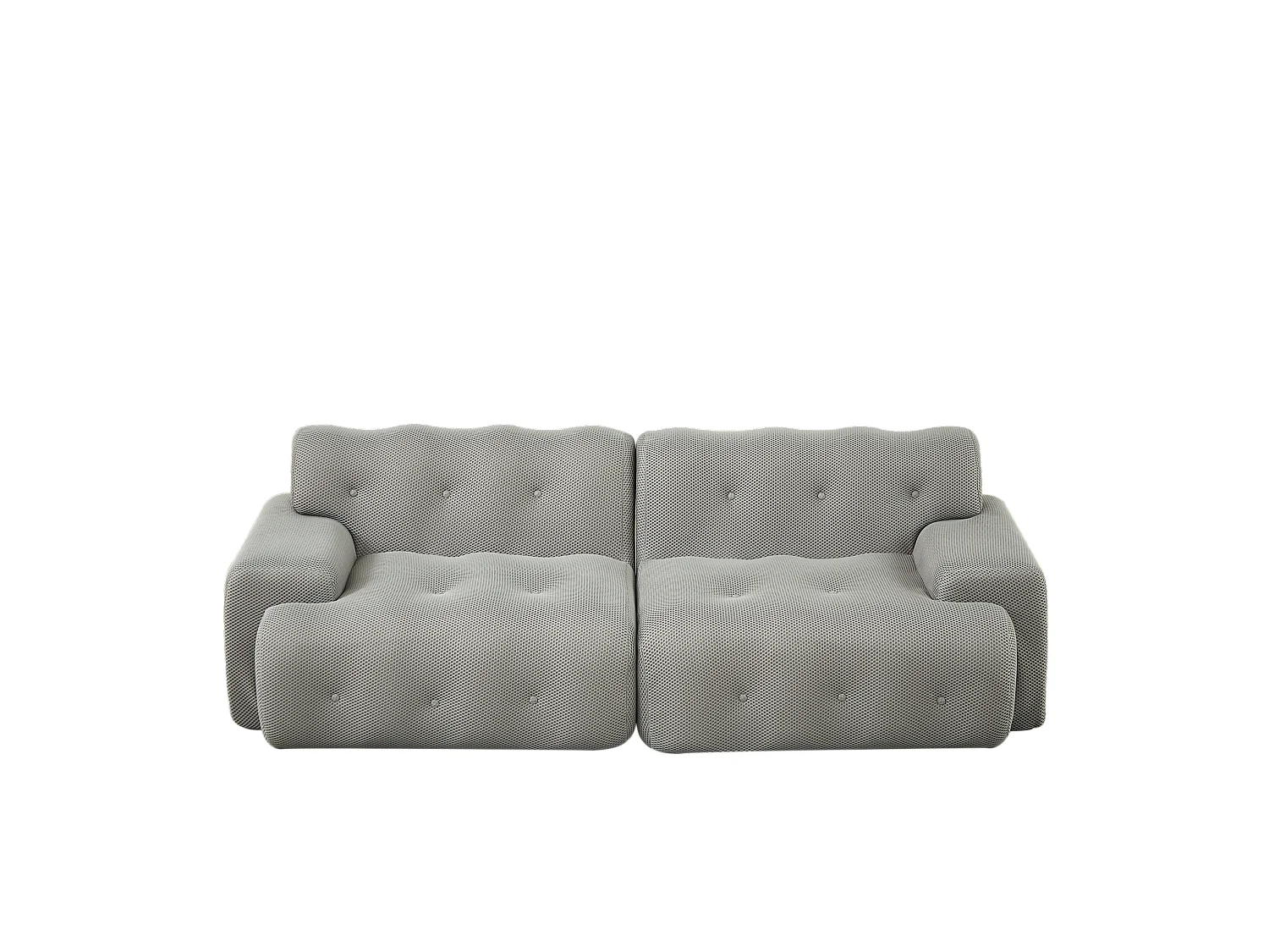2-Sitzer-Stoffsofa mit breiten Armlehnen, modernes Design, Grau